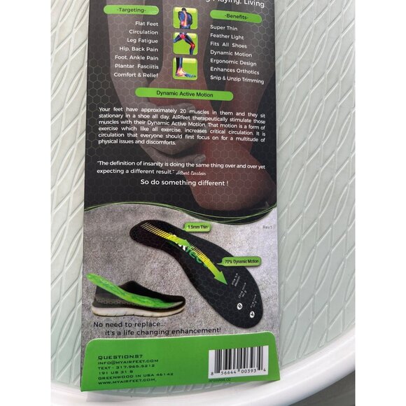 My Airfeet Relief O2 Insoles Medium Large Featherweight Standing Athleisure NEW - Picture 5 of 7